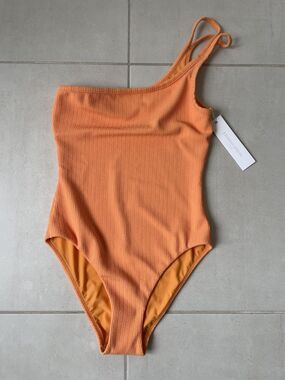 Jonathan Simkhai Swim One Piece Swimsuit Shayna Crinkle Papaya